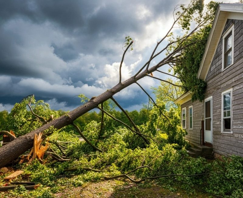 Depict,A,Vibrant,Scene,Of,Storm,Damage,With,A,Large Depict,A,Vibrant,Scene,Of,Storm,Damage,With,A,Large