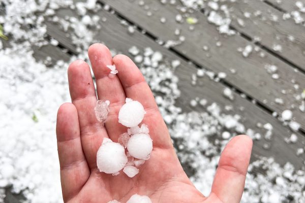 Hail Remnants of a summer hailstorm in Grand Teton National Park